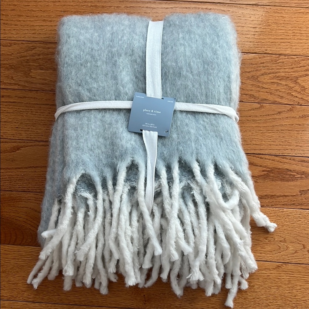 Blue and White Throw Blanket